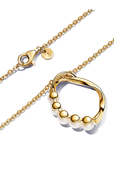 Pandora Doğal Şekilli Yuvarlak ve İşlenmiş Tatlı Su Kültür İncileri Kolye Uçlu Kolye