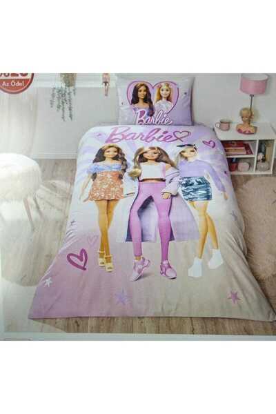 Taç Lisanslı Barbie Shine Pamuk Tek Kişilik Nevresim Takımı