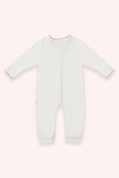 Panço Yenidoğan Baskı Detaylı Ekru Tulum