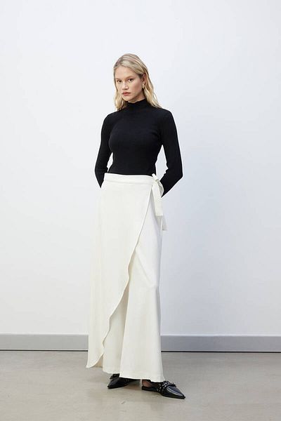 BE BLUE Ecru Tied Pareo Pant