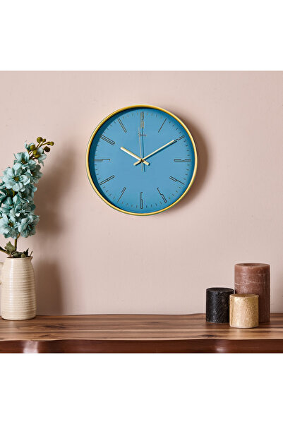 Genel Markalar Modern Klasik Duvar Saati - Mavi - 30 cm