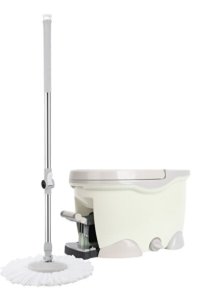 SAFA طقم ممسحة ودلو من الفولاذ المقاوم للصدأ لتنظيف الأرضيات مع دوران 360 درجة ومقبض قابل للتعديل