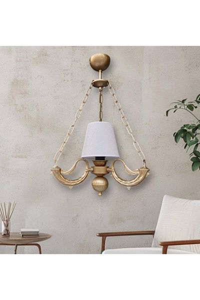 DEDE Cream Color Single Riga Chandelier - Chained Antique Hat