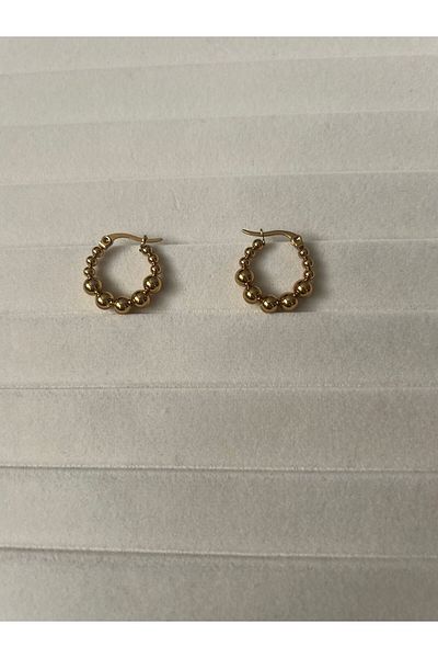 Goche Bijuteri Dorika Ball Steel Earrings