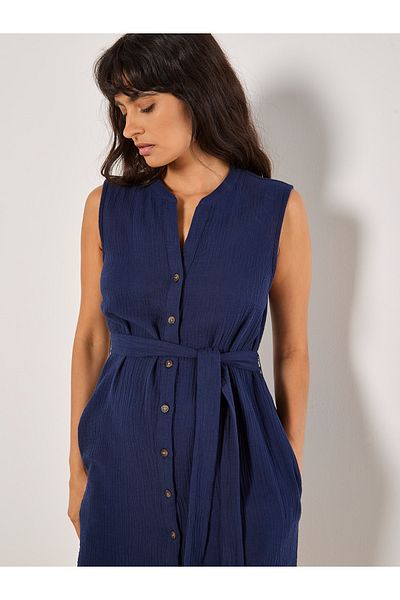 Apricot Tetra Durchknöpfbares Kleid