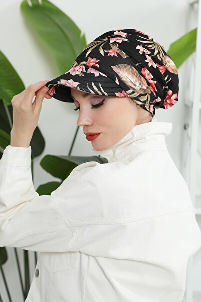 Aisha's Design Patterned Combed Cotton Visor Hat - Bonnet,B-73Yd