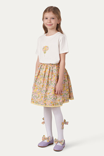 Panço Liberty Kumaş Çiçek Desenli Etek