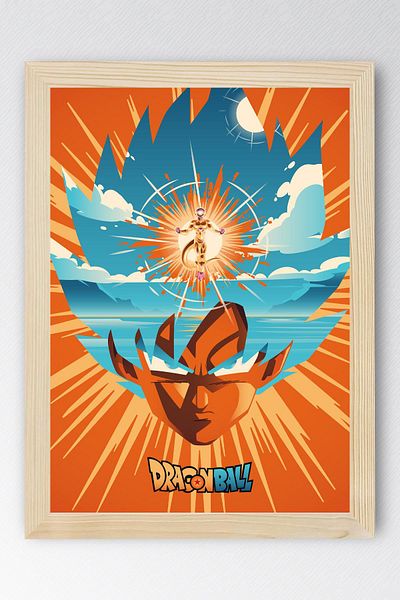 Saturn Dragon Ball Framed Painting - Manga Anime Poster Painting