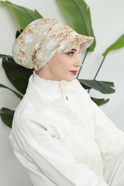 Aisha's Design قبعة من القطن الممشط - بونيه، B-73YD