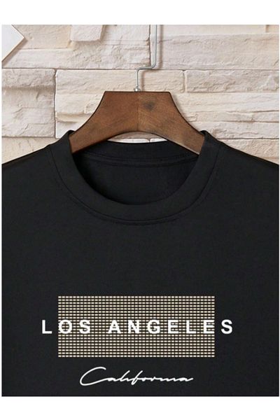 MOONBULL Ανδρικό μπλουζάκι Los Angeles με κουκκίδες με στάμπα oversize