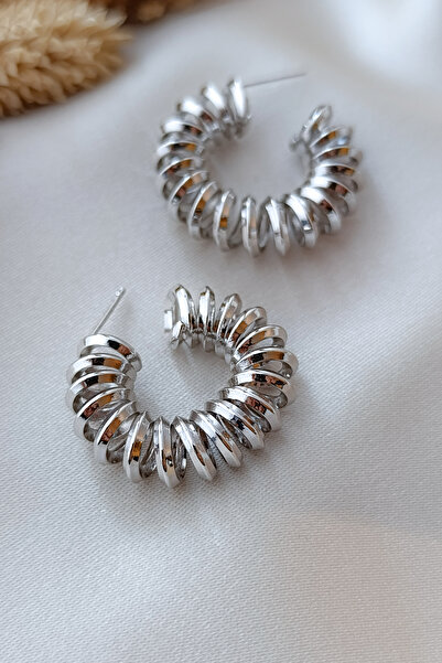 COSİTA Modern Silver Spiral Halkalı Zarif Günlük Minimal Küpe
