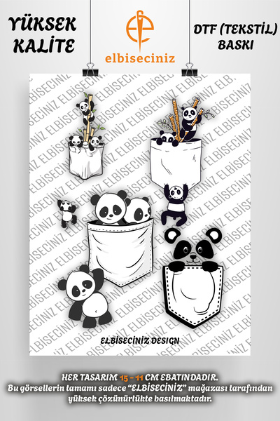 VİZYON İKRA "PANDA" Kumaşa Ve Deriye Baskı Kumaş Aplike Yama Ütü Ile Yapışan ...