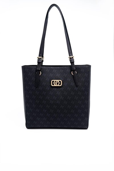 Silver Polo Μαύρη γυναικεία τσάντα ώμου SP1096