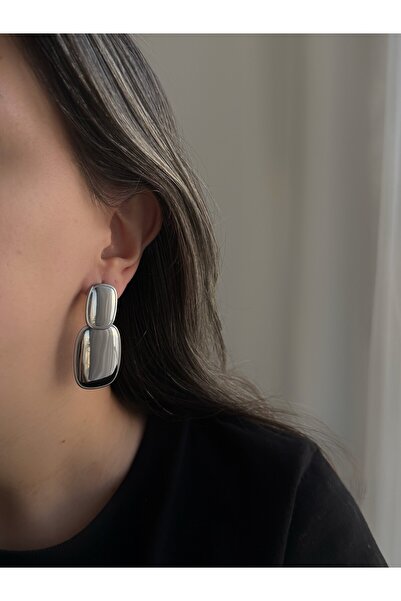Owentis Çelik Silver Vintage Model Büyük Sallantılı Osha Küpe -kararma yapmaz-