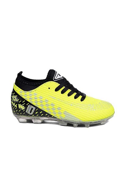 Lion 2022 Yellow Black Transparent Sole Kids Football Shoes