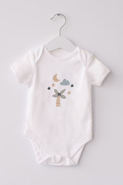 Lilabio 3-Piece Printed 100% Organic Cotton Baby Body Elephant - Short Sleeve