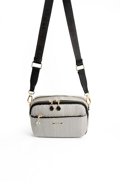 Silver Polo Silver & Polo Black White - Black Sp1162 Geantă Crossbody pentru femei