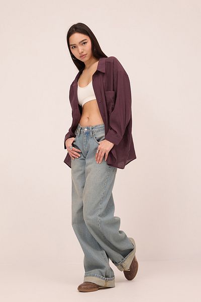 Addax Single Pocket Oversize Shirt G4612-Z2