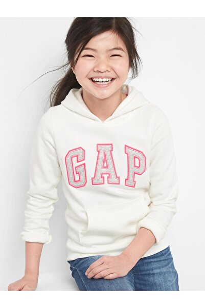 GAP Kız Çocuk ORANGE KISS NEON Logo Kapüşonlu Sweatshirt