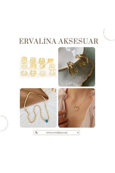 Ervalina Multiple Ring Necklace Earrings Bracelet Set