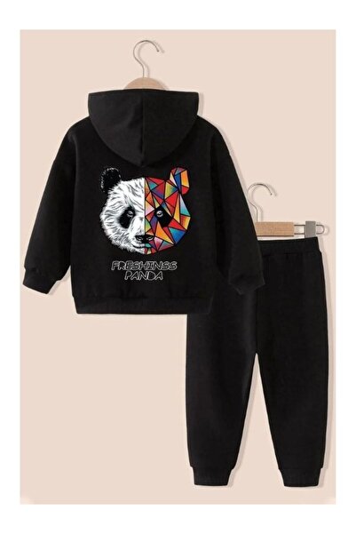 MOONBULL Σετ φόρμας με κουκούλα και στάμπα στην πλάτη για κορίτσια/αγόρια Panda