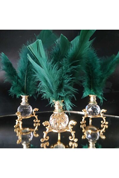 HİLALKRİSTAL 3 Adet -lüks -kristal -gold - Dekoratif -renkli Tüylük