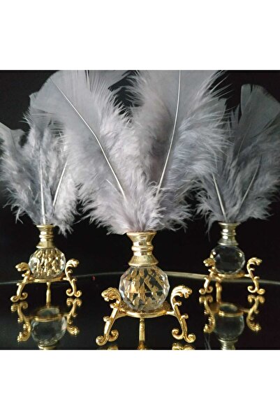 HİLALKRİSTAL 3 Adet -lüks -kristal -gold - Dekoratif -renkli Tüylük