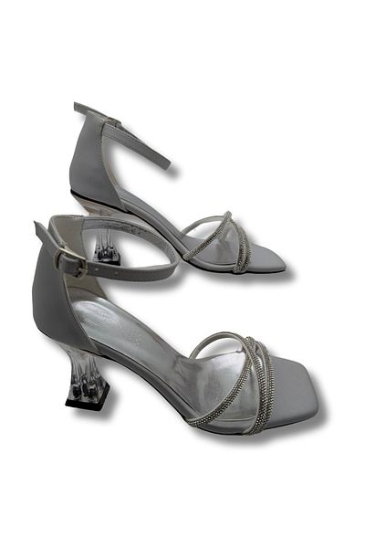 ÇİĞDEM KUNDURA Grace Royale Women's Stoned Goblet Heel Evening Dress Shoes