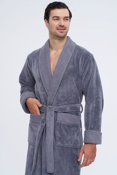 Nuşa Guler de orez cu model de bambus - halat de baie pentru bărbați din bumbac antibacterian