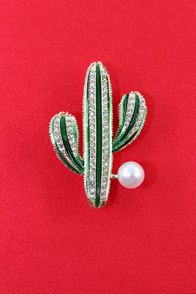 KEEBA Çölün ortasında mucize Kaktüs broş kristal taşlı incili kadın yaka iğne...