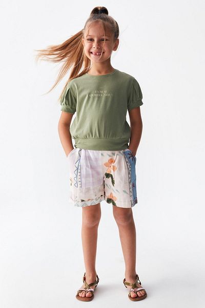 HAUSEkids 4-8 Years Old Name Magnificent Girl's Shorts Suit - Green