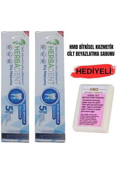 Herbadent Whitening Soap - X 2 Toothpaste, Fluorid Free Plant Extract Gift