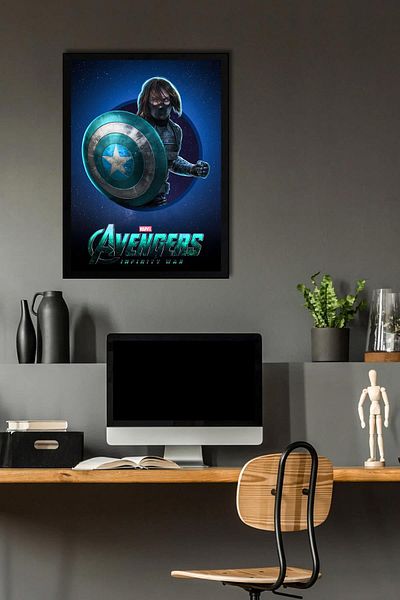 Saturn Το ζωγραφικό με κορνίζα Winter Soldier - Ζωγραφική αφίσας Marvel Avengers