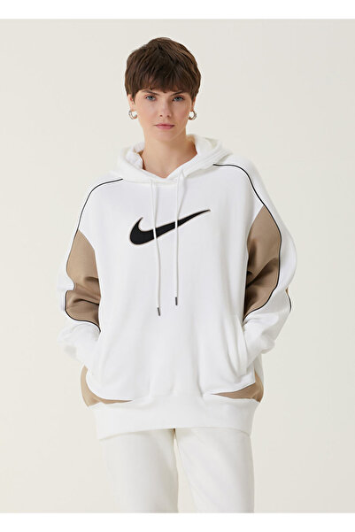 Nike Спортивний одяг Флісова кофта з капюшоном Os Po Beyaz Kadın