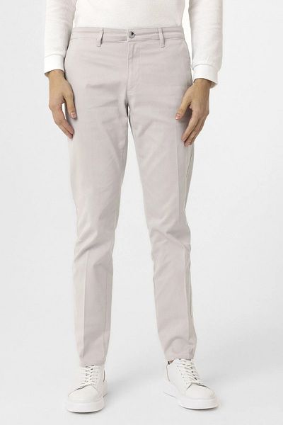 SÜVARİ Slim Fit Armure Patterned Cream Pants