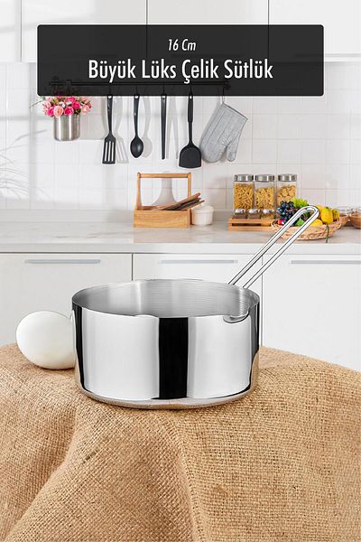 Sbk Collection 16 cm Large Size Luxury Stainless Steel Milk Bowl & Sauce Bowl & Caterola