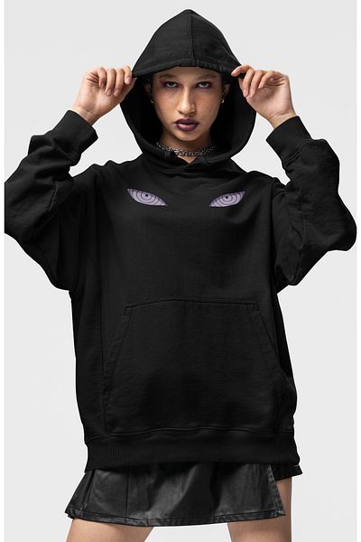 Fuddy Moda Naruto Uchiha Madara 2 - Hanorac anime oversize unisex, hanorac cu glugă și imprimat pe spate