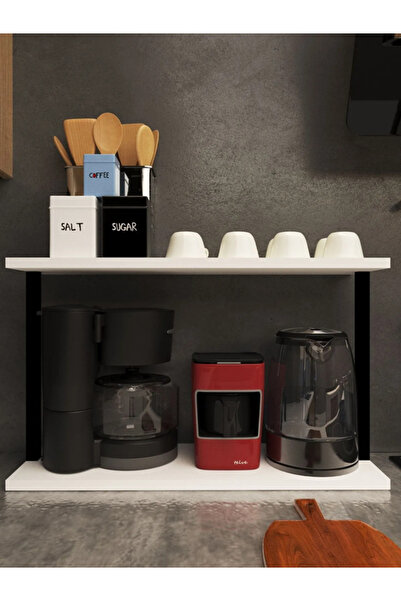Genel Markalar Mutfak Raf Beyaz Tezgah Üstü Raf Kahve Köşesi Raf Banyo Raf Ba...