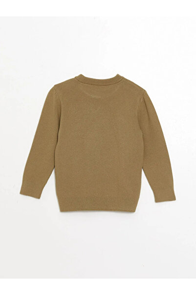 LC Waikiki Lcw Kids Khaki Crew Neck Printed Boy's Knitwear Sweater