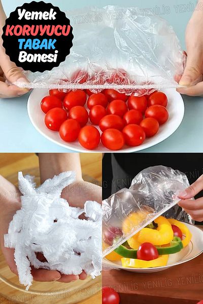Yenilig Food Freshness Preserving Plate Cover Set – 100 Pieces Elastic and Sturdy 22 cm Cover