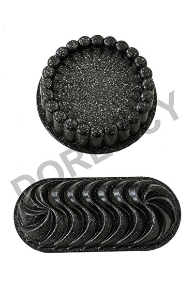 Doremcy Granite Cast 2-Piece Tart and Pie Mold Set – Non-Stick, Oven Resistant, Black