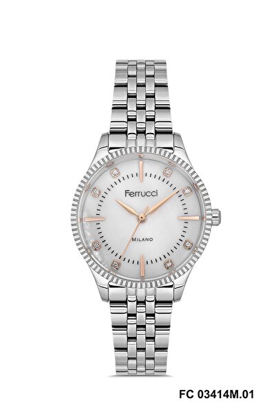 Ferrucci FERRUCCİ FC 03414M.01 ساعة يد نسائية بحبل فولاذي