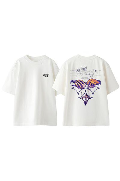 THEWERT Μπλουζάκι Puppet Soul Design Back Printed Βαμβακερό λευκό oversize μπλουζάκι