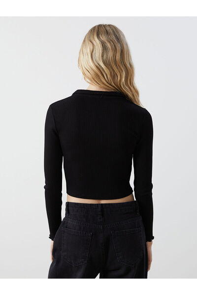 LC Waikiki Seray New Season Mock Neck Textured Women's Zippered Sweatshirt