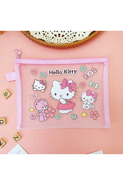 Livava Hello Kitty Pink Transparent Stationery Bag - 24X18