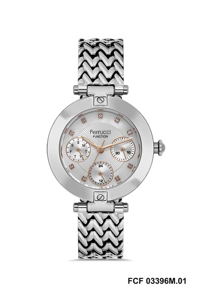 Ferrucci FERRUCCİ FCF 03396M.01 ساعة يد نسائية بسوار فولاذي