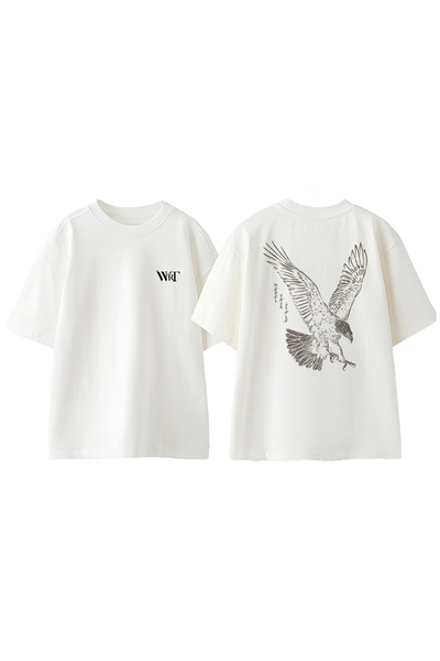 THEWERT Tricou supradimensionat alb din bumbac imprimat pe spate Rabel Your S...