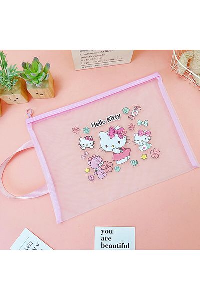 Livava Pink Hello Kitty Transparent Stationery Bag - 3425