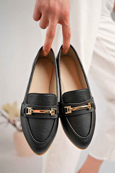 StWenn Foxy Black Women's - Orthopedic Comfortable Ballerina Buckle Casual Shoes