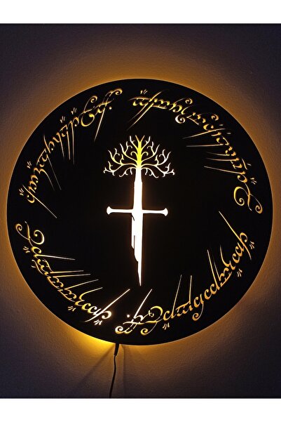 Genel Markalar Yüzüklerin Efendisi Narsil Açma Kapama Düğmeli Led Işıklı Duvar Tablosu